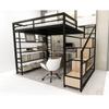 Cama de estrutura de ferro transfronteiriça Cama elevada sob a cama Casa vazia Beliche superior e inferior de ferro Apartamento pequeno Cama loft de duas camadas
