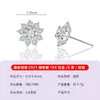 Pendientes de Plata de Ley S925 de Venta Caliente en Douyin Xiaohongshu, Girassol de Moissanita, Copo de Nieve, Pendiente Versátil de Lujo Ligero de Gama Alta