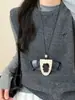 Fiebre de bloggers de Corea del Sur con pequeño y lindo colgante de monedero para collar, clip magnético de cuero para gafas, cadena para el cuello