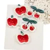 Nuevo Lazo de Tela Terciopelo Rojo Cereza Diadema para Niños Accesorios de Corazón para Niña Encaje Manzana Accesorios para Ropa