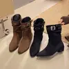 Botines retro estilo páramo para mujer, nueva colección otoño 2026, botas vaqueras de punta, botas altas de equitación hasta la rodilla