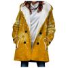 Abrigo trench de mujer nuevo de 2023 de venta caliente transfronteriza invierno engrosado estilo europeo y americano patrón navideño abrigo con capucha lote