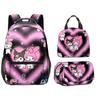 Mochila Escolar para Estudiante de Primaria con Estampado Completo de Kuromi Transfronteriza, Dibujos Animados, Gran Capacidad, Mochila Infantil, Lonchera Portátil