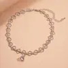 Cadena para Clavícula Redonda de Encaje con Zirconia Cúbica Europeas y Americanas Incrustada con Diamante, Cadena de Lujo Ligero, Nicho, Cadena de Alta Gama, Cadena de Moda Versátil para el Temperamento