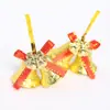3cm 3.5cm Doble Campana Tarjeta de Papel Dorada Campana Pequeña Accesorios para Árbol de Navidad Decoración de Guirnalda