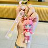 Chaveiro Boneca Menina Flor de Cerejeira Fofa Criativo Exquisito Chaveiro de Carro Chaveiro Pingente de Bolsa Boneca Fofa