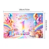 Fondo de fiesta de cumpleaños más vendido de Temu transfronterizo, decoración de escena de globos y números impresa en alta definición