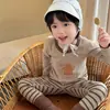 Conjunto de Roupas de Outono para Bebê 2026 Algodão Puro Classe A Pijama Infantil Meninas Pequenas Roupa Térmica Espessa Meninos