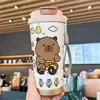Taza de Café Labubu Transfronteriza de Acero Inoxidable 316, Taza Térmica de Alto Valor, Taza de Agua Unisex, Taza con Popote Doble para Dibujos Animados