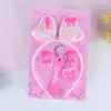 Comercio Exterior Transfronterizo Kuromi Unicornio Diadema Antideslizante Accesorios para el Cabello Lindo Dibujo Animado Set de Llavero de Diadema de Princesa para Niños