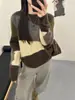 Suéter Grueso de Punto con Bloques de Color para Mujer de Invierno, Nuevo Estilo Caliente de Otoño e Invierno 2026, Se Puede Usar como Capa Base o Exterior