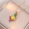 Collar Elegante Casual Moda Femenina Nuevo Corazón Zircón Diseño Nicho Acero Titanio Cadena Clavícula Collar de Moda Joyería