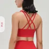 Top de yoga transfronteiriço com design de costas cruzadas, sutiã esportivo à prova de choque e com suporte, top fitness
