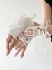 Estilo Harajuku Nicho Y2K Puños de Manga Sexy Modernos DIY de Atar Guantes sin Dedos para Chicas JK Guantes Finos de Verano para Cosplay