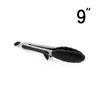 Pinza de silicona para alimentos de acero inoxidable con almohadilla para los pies, pinza para barbacoa, pinza para pan, pinza para bistec, para hornear, 9 pulgadas, caja de 12 colores
