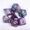 Fornecimento direto de fábrica dnd jogo de tabuleiro multi-superfície Starry Sky misto camaleão de três cores sete peças conjunto de acrílico terno de dados