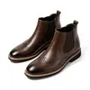 Botas de Tobillo Chelsea Elásticas Brogue Plegadas de Fábrica Transfronterizas para Hombre Botas de Trabajo Tallas 39-48 En Stock Entrega Rápida para Pedidos Pequeños