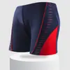 Bermuda de natação masculina, tamanho grande, corte solto, tamanho adulto, design de perna quadrada, adequada para fontes termais, previne situações embaraçosas, atacado do fabricante