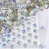 Decorações para Nail Art Quadradas de 4mm, Strass Quadrados de Fundo Plano em Formato Irregular, Estilo Vermelho Popular, Acessórios de Strass para Nail Art Usáveis Atacado