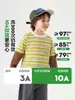 Camiseta a rayas de retazos estilo europeo para niño, manga larga para otoño, nueva ropa para niños 2026, camiseta básica para niño pequeño de primavera y otoño