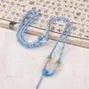 Colar de corda com nó de diamante variegado de oito fios, fio de cor gradiente, corda de pingente ajustável, estilo chinês, jade, presente feito à mão, corda para pendurar
