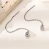 Aretes Personalizados de Gota de Agua, Hilos para Oreja Largos de Borla Coma, Versátiles y Elegantes Aretes de Clavícula de Lágrima de Hada