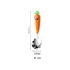 Set de Cubiertos Portátil de Zanahoria Acero Inoxidable 304 Cuchara Tenedor Infantil Alimentación para Bebés Cuchara Pequeña Raspador de Puré