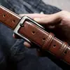 Cinturones para Hombre al por Mayor de Alta Gama de Cuero PU con Hebilla de Pin Cinturón Casual de Moda para Hombre Hebilla de Pin Extendida para Hombre