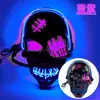 Máscara de Pirata Cicatrizada y Tuerta Más Vendida Transfronteriza con Sangre Horror Luz Fría Máscara de Halloween Set de Máscaras Luminosas LED