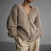 Suéter Cárdigan de Punto de Lana de Imitación de Marta Cibelina de Otoño e Invierno Holgado de Manga Larga con Cuello en V para Mujer