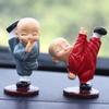 Figurilla de Monje Kung Fu con Atuendo Colorido Shaolín Artesanía de Resina Decoraciones para el Hogar Accesorios para el Interior del Coche Adornos para Coche