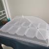 Grande Tampa de Prato Retangular Dobrável Branca Transparente à Prova de Poeira e Mosquitos para Mesa de Jantar Doméstica, Tampa para Comida e Arroz