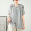 Camisa de Verano 2026 Nuevo Estilo Coreano con Múltiples Botones y Dobladillo Irregular en Serie de Colores Dopamina Top Sencillo