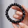 Pulsera de Ábaco de Ébano de un Solo Círculo Pulseras Artesanales de Caña de Bambú DIY Pulsera Unisex Nuevo Estilo Chino de Moda