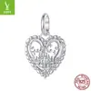 Yinziyun Original Prata S925 Conto de Fadas Castelo Pingente Acessórios Sonho Estelar Coração Castelo Pulseira DIY Contas