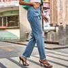 Verano 2024 Exportación Transfronteriza Amazon Nuevo Denim Elegante Pantalones Rotos Wish Popular Pantalones Casuales de Mujer