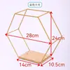 Estante Hexagonal de Pared, Hierro y Madera Maciza, Estante de Almacenamiento sin Taladro para Sala de Estar y Dormitorio, Estilo Minimalista Moderno