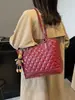 Bolso retro de gran capacidad transfronterizo para mujer, versátil para otoño e invierno, nuevo bolso de hombro casual con patrón de diamantes 2026, bolso tote texturizado