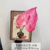 Influenciador de Casamento Flores Artificiais Toque de Borracha Macia Antúrio Flamingo Palmeira Salão de Casamento Decoração Guia de Estrada Arranjo de Flores Vitrine Cenário