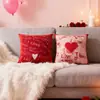 Fronha para Almofada Dia dos Namorados Vermelha Almofada de Sofá para Sala de Estar com Palavras Felizes Fronha para Almofada Lombar de Cama Suporte para Atacado Personalização