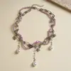 Collar de perlas en capas con cuentas transfronterizo europeo y americano, cadena para la clavícula estilo fiesta vintage, lujo ligero, accesorio versátil de alta gama para mujer
