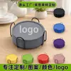 Posavasos de Silicona de Grado Alimenticio, Manteles Individuales Redondos de Silicona, Tapetes Antideslizantes para Mesa, Posavasos Resistentes al Calor, Logo Personalizado
