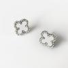 Pendientes de Trébol de la Suerte con Pedrería Estilo Europeo y Americano Transfronterizos para Mujer, Accesorios para Orejas Modernos y Versátiles, Venta Directa del Fabricante