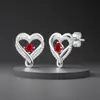 Pendientes de Plata S925 con Forma de Corazón de las Doce Piedras de Nacimiento para Mujer, Joyería de Lujo Ligero Simple Personalizada, Venta al por Mayor