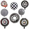 Novo Pneu Capacete Balão Preto e Branco Almofada Motocicleta Filme de Alumínio Balão Tema Carro de Corrida Decorativo
