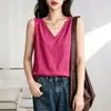 Camisola minimalista versátil de verano para mujer, refrescante, transpirable, agradable para la piel, cómoda para casa y para caminar, top base blanco