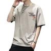 Hongxinjie, venta al por mayor, ropa de verano de cuello redondo, suelta, de media manga, para hombre, camiseta básica coreana, camiseta para adolescentes