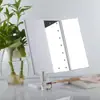 Espelho de Mesa LED para Maquiagem com Luz de Preenchimento, Alimentado por USB, Espelho Dobrável Trilateral com Ampliação 2X/3X para Vestir