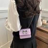 Mini Bolsa Pequena de Cor Pura para Mulheres 2025 Nova Moda Bolsa de Menina Corrente Transversal Bolsa de Batom Casual para o Dia a Dia