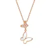 Collar de Mariposa para Mujer, Sencillo y Elegante, con Incrustaciones de Circonita, Colgante de Borla de Mariposa a la Moda y Creativo